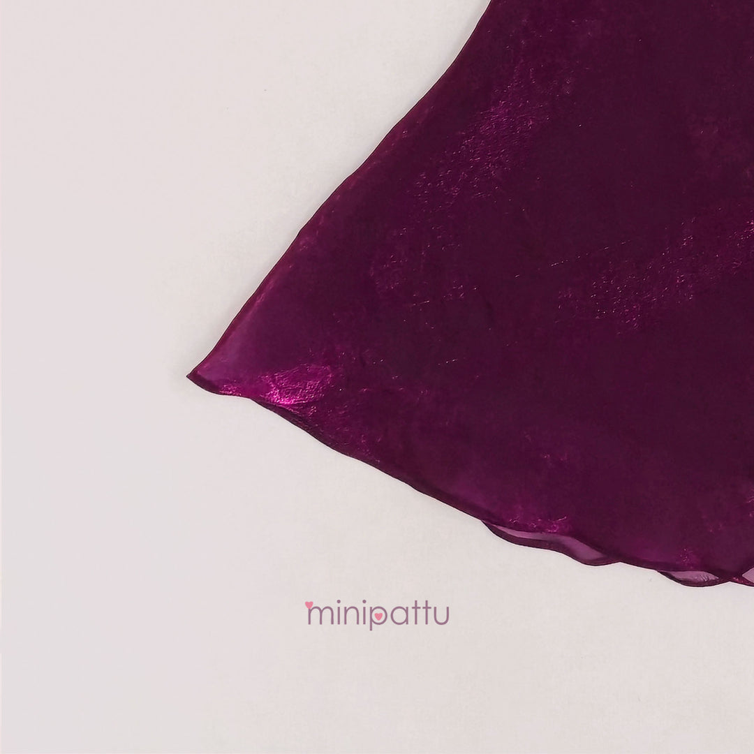 Sharon - Pink Wine Designer Sharara Minipattu