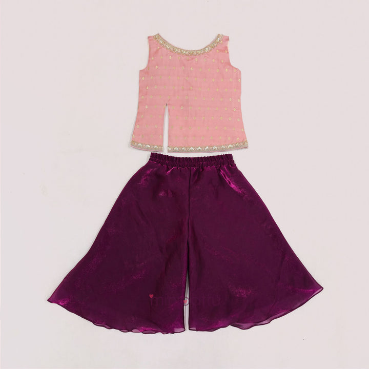 Sharon - Pink Wine Designer Sharara Minipattu