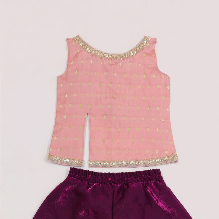 Sharon - Pink Wine Designer Sharara Minipattu