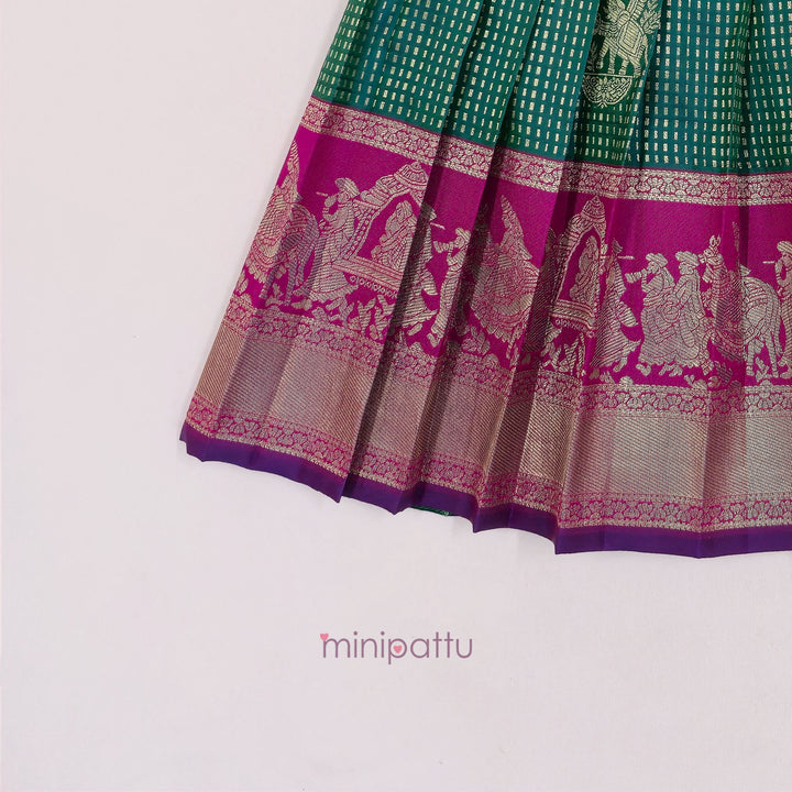 Aaradhana - Pink Teal Designer Minipattu
