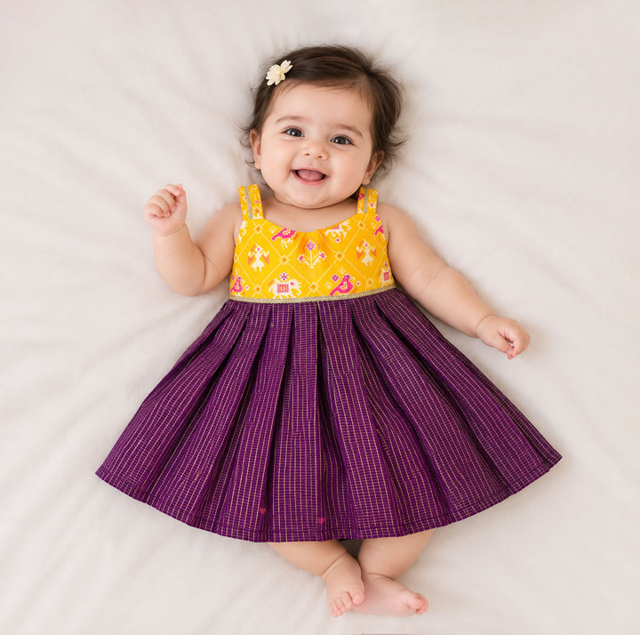 Patola Yellow Frock Minipattu