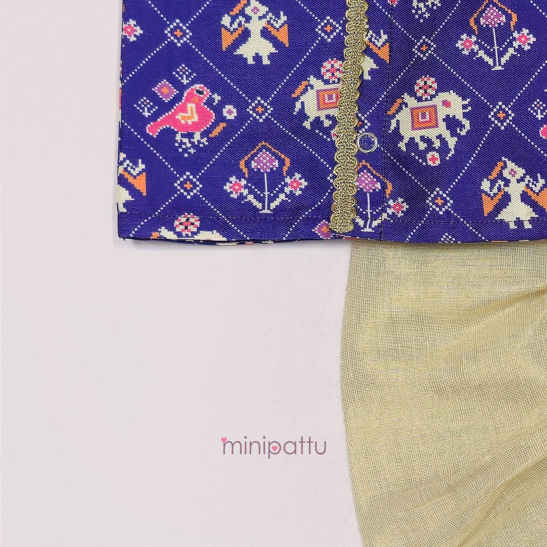 Patola Violet Jabla Set Minipattu