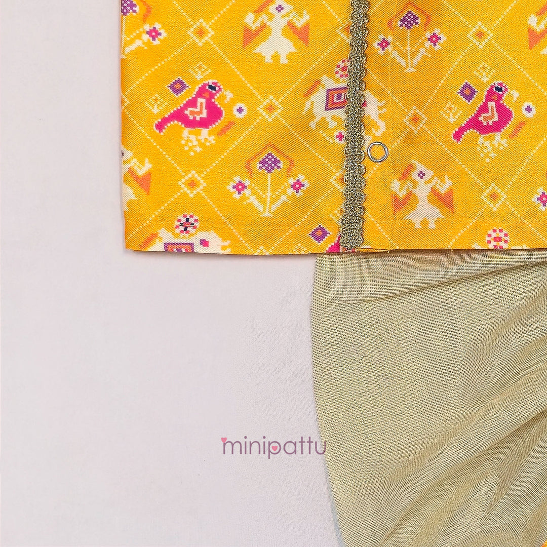 Patola Yellow Jabla Set Minipattu