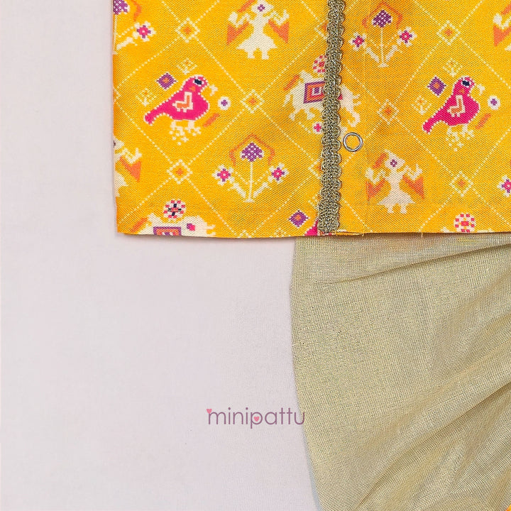 Patola Yellow Jabla Set Minipattu