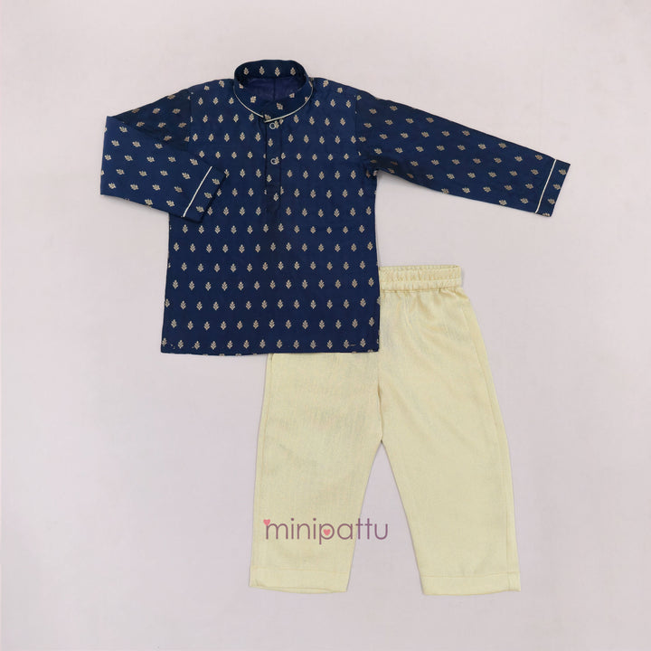 Naren - Navy Blue Kurta & Pant set