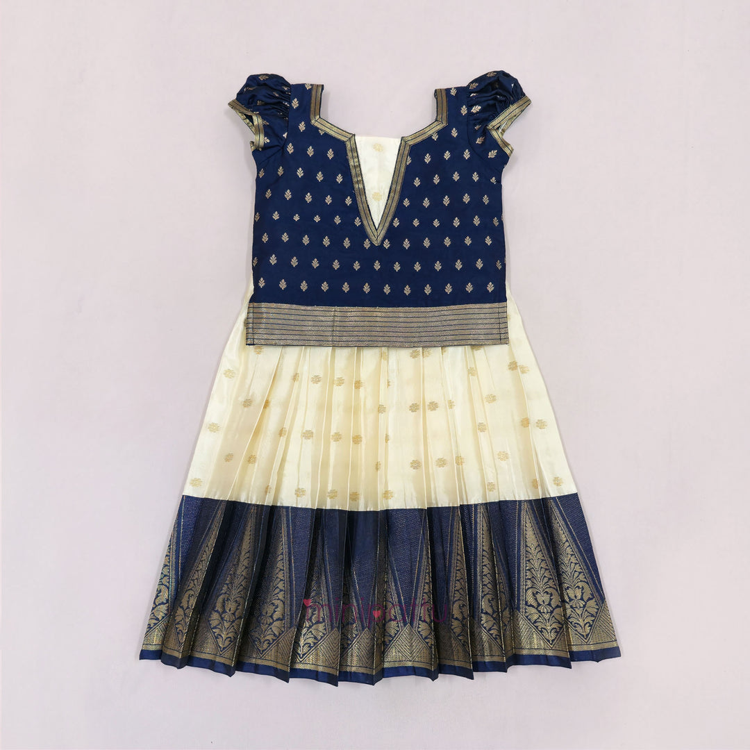 Abirami - Navy Pattu Pavadai Minipattu