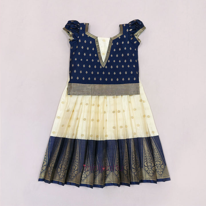 Abirami - Navy Pattu Pavadai Minipattu