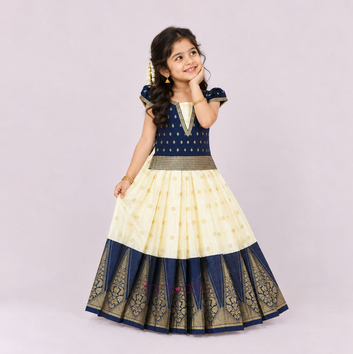Abirami - Navy Pattu Pavadai Minipattu
