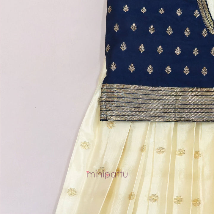 Abirami - Navy Pattu Pavadai Minipattu
