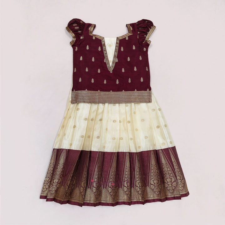 Abirami -Maroon Pattu Pavadai Minipattu