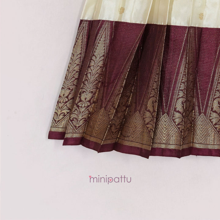 Abirami -Maroon Pattu Pavadai Minipattu