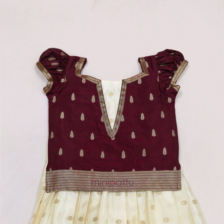 Abirami -Maroon Pattu Pavadai Minipattu