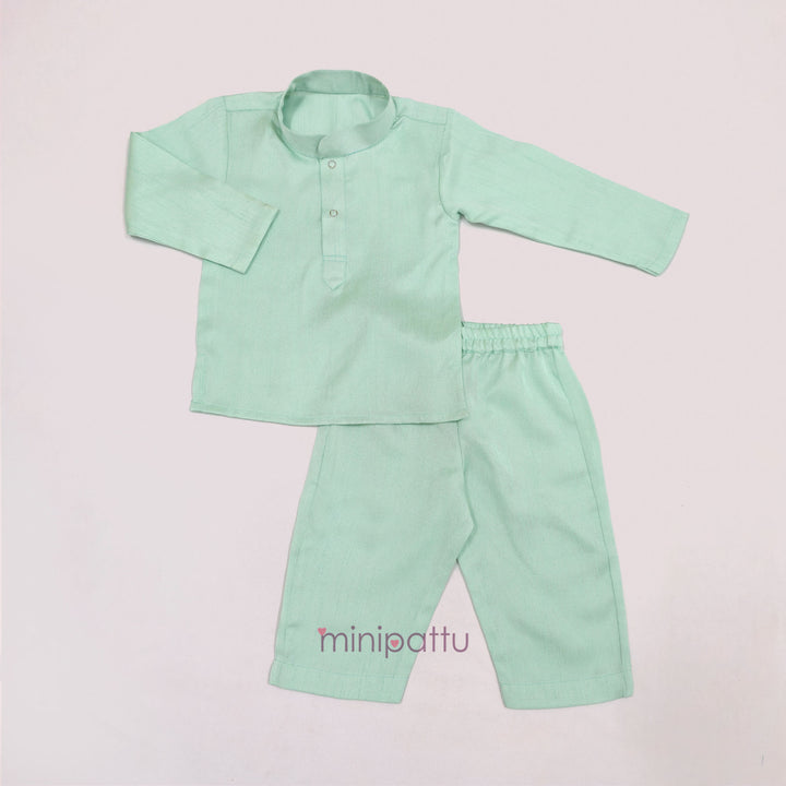 Advik - Aqua Blue Teal Embellished Jacket set