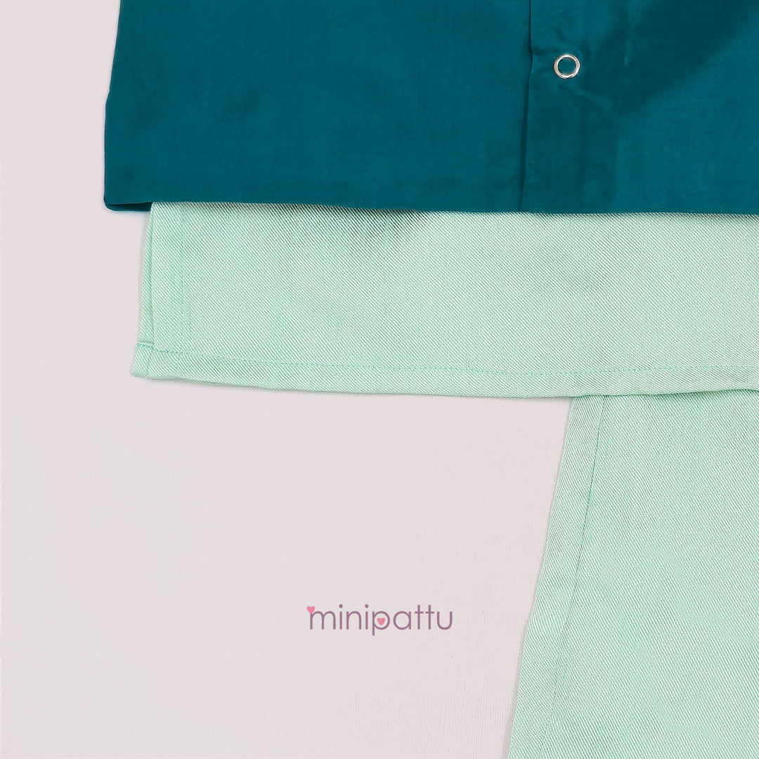 Advik - Aqua Blue Teal Embellished Jacket set