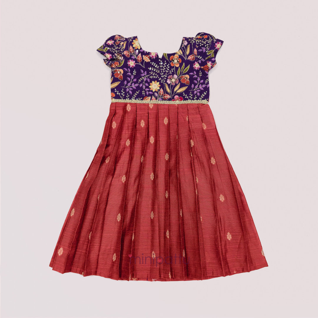 Kashvi - Violet Rust Frock Minipattu