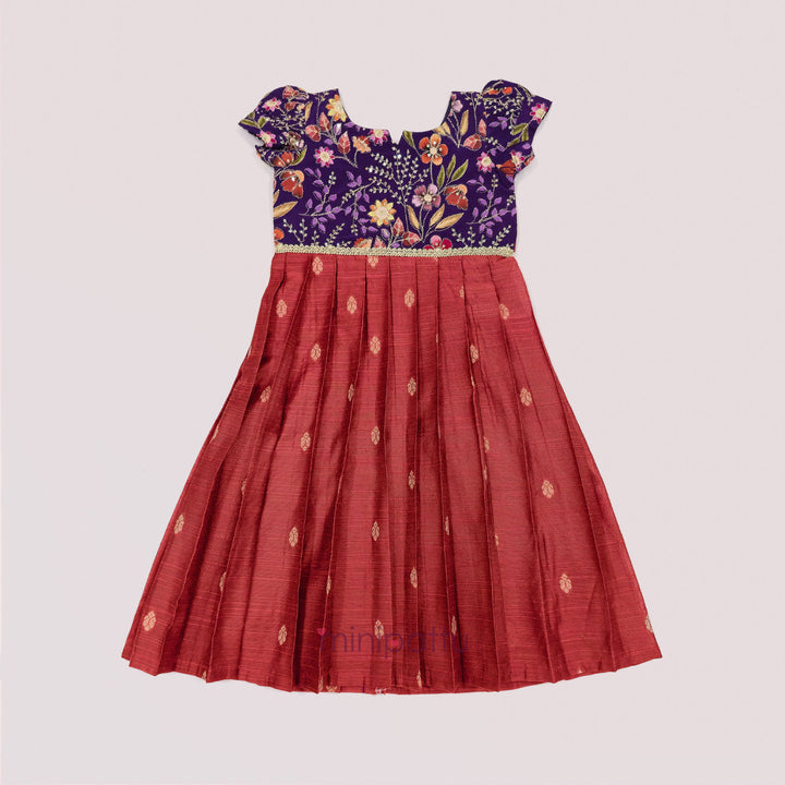 Kashvi - Violet Rust Frock Minipattu