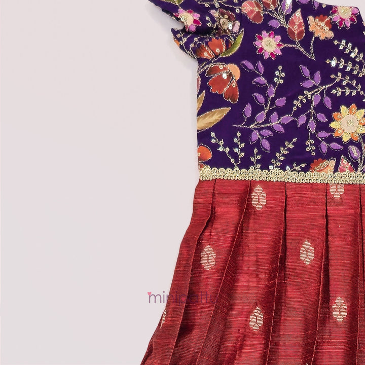Kashvi - Violet Rust Frock Minipattu