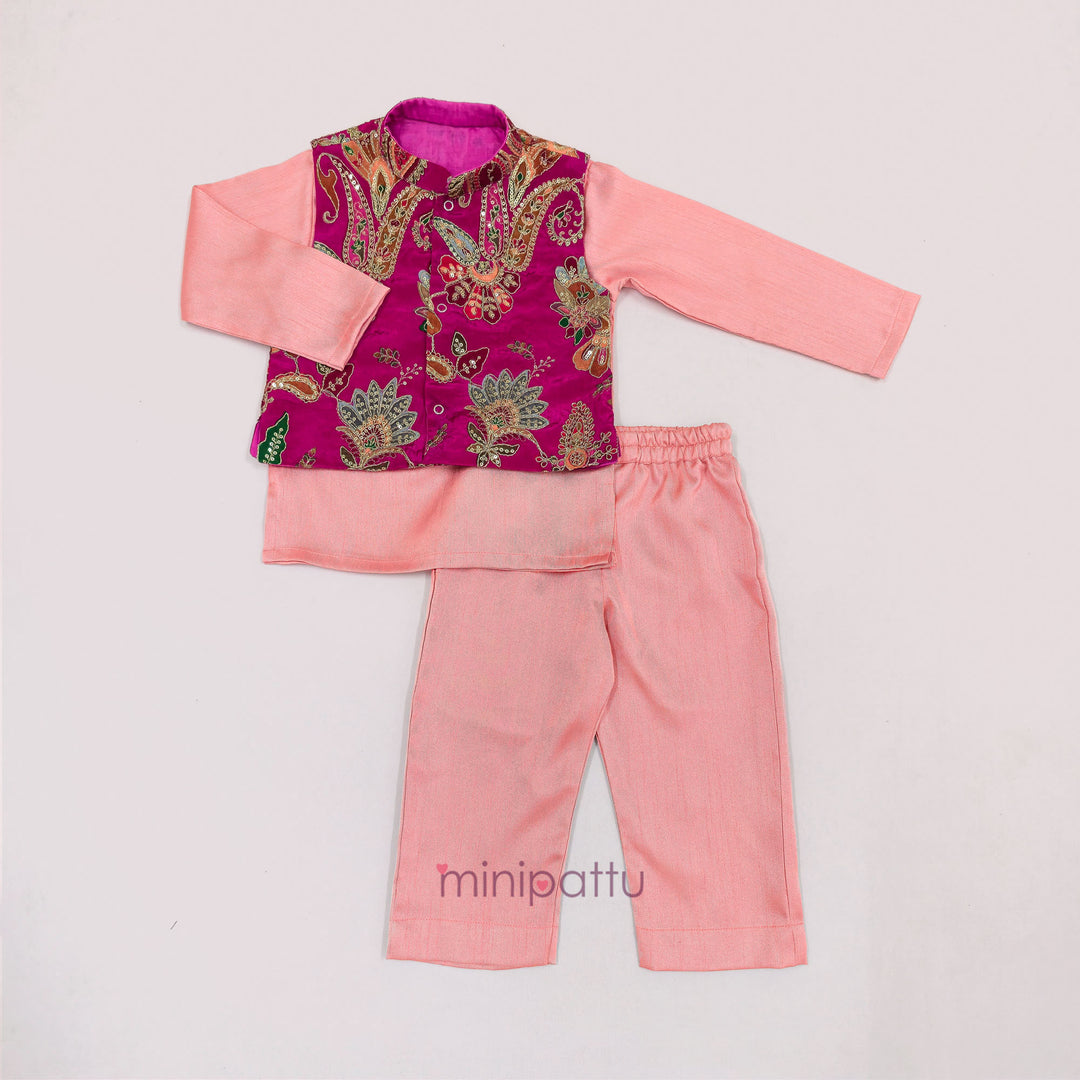 Abhinav - Pink Designer Jacket set