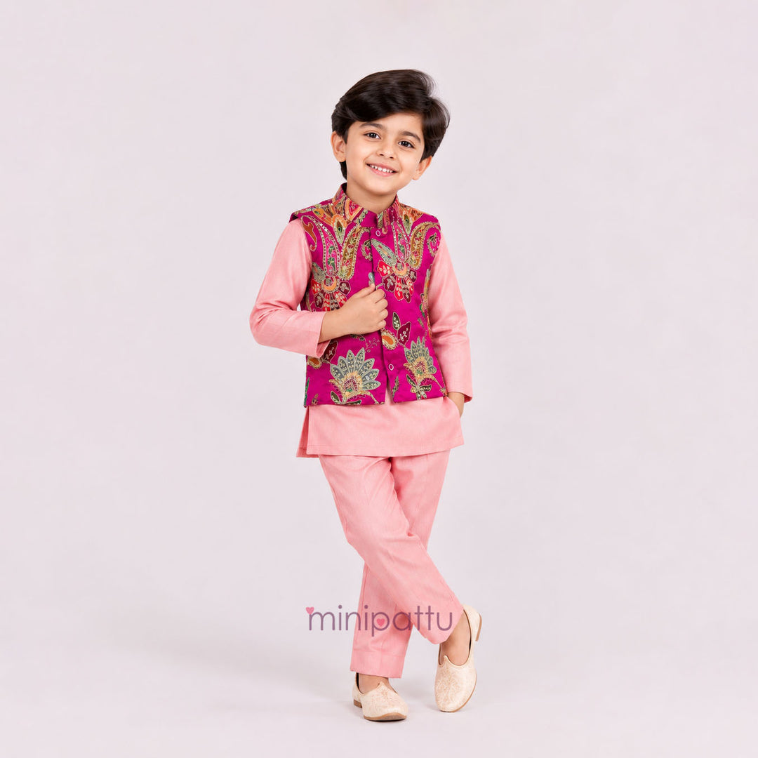 Abhinav - Pink Designer Jacket set