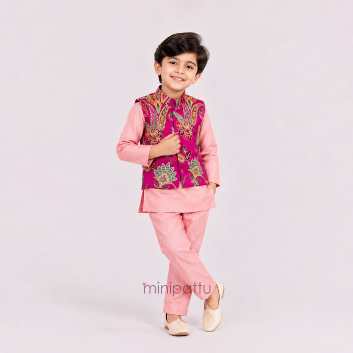 Abhinav - Pink Designer Jacket set
