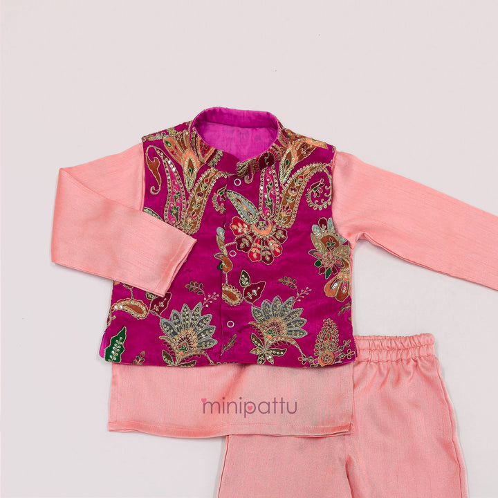 Abhinav - Pink Designer Jacket set
