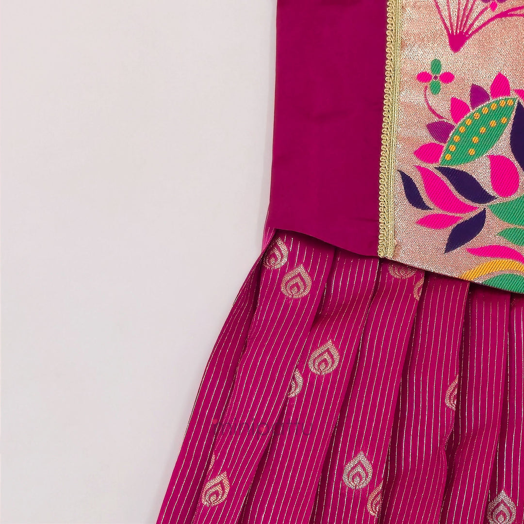 Paithani Pink Pattu Pavadai Minipattu