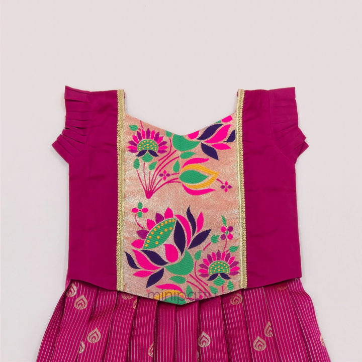 Paithani Pink Pattu Pavadai Minipattu