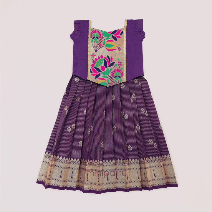 Paithani Purple Pattu Pavadai Minipattu