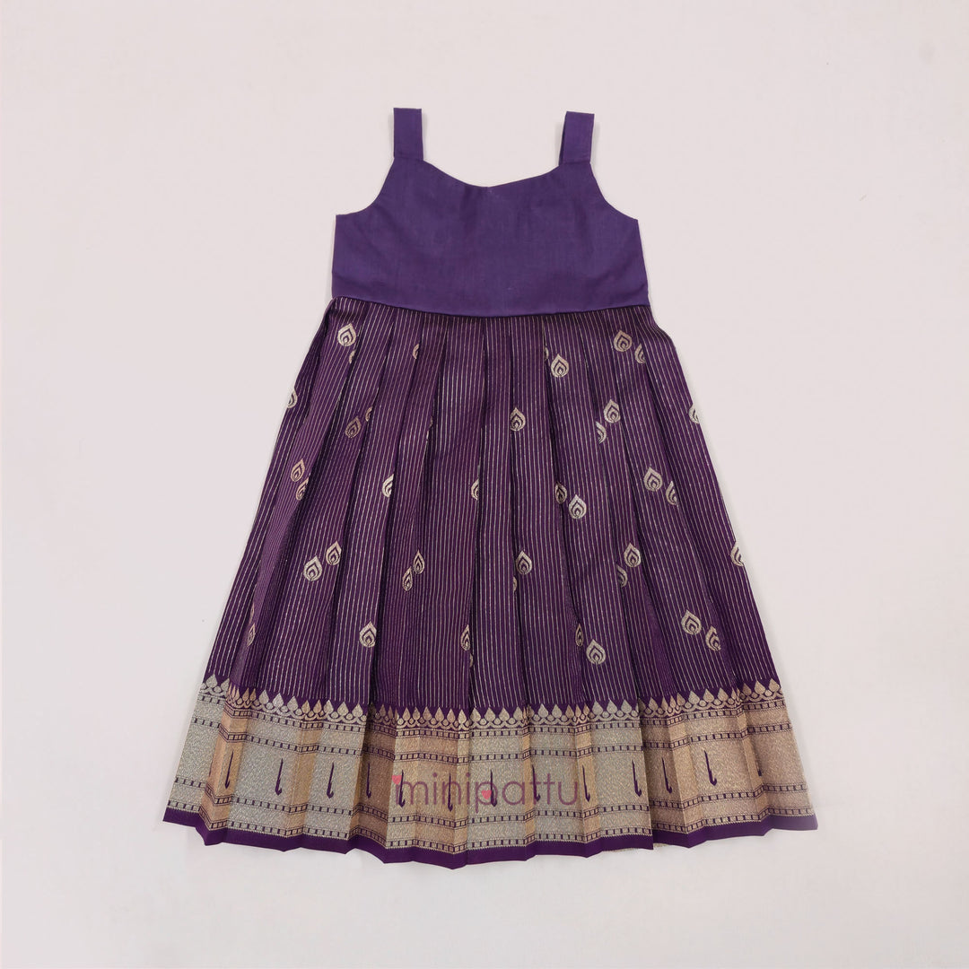Paithani Purple Pattu Pavadai Minipattu