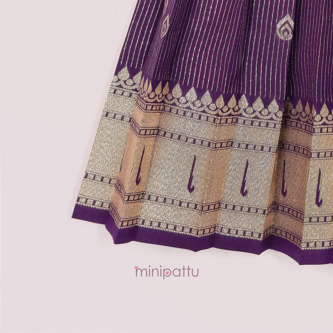 Paithani Purple Pattu Pavadai Minipattu