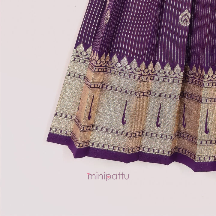 Paithani Purple Pattu Pavadai Minipattu