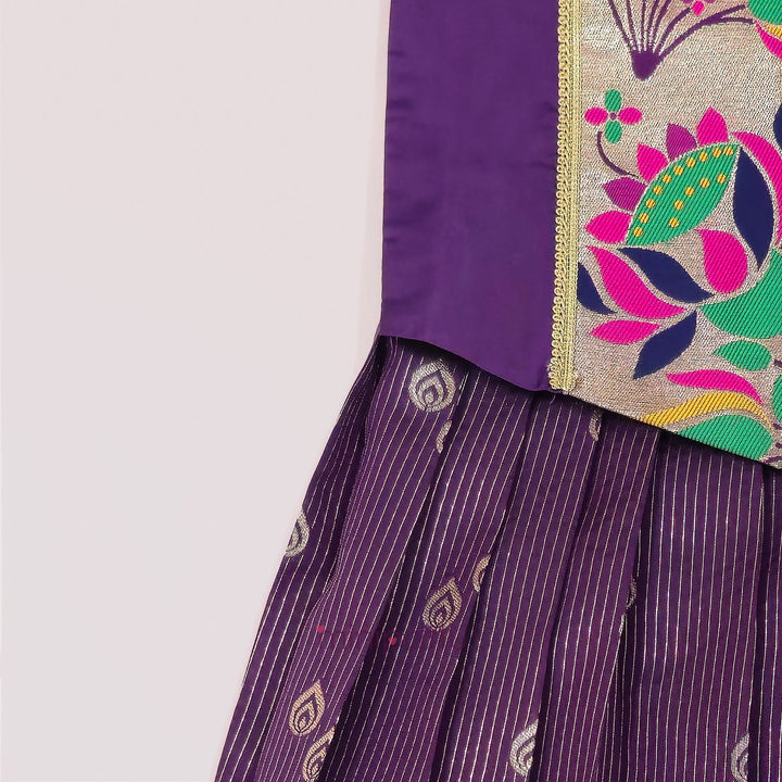 Paithani Purple Pattu Pavadai Minipattu