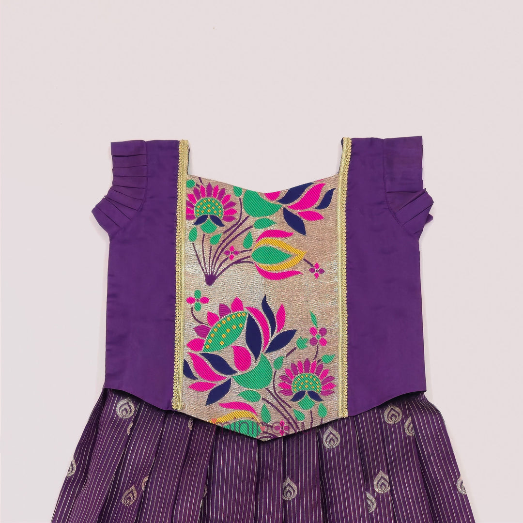 Paithani Purple Pattu Pavadai Minipattu