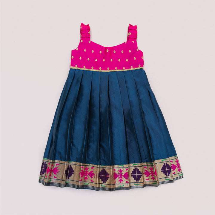 Viha - Pink Blue Frock Minipattu