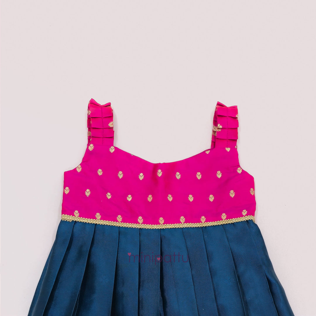 Viha - Pink Blue Frock Minipattu