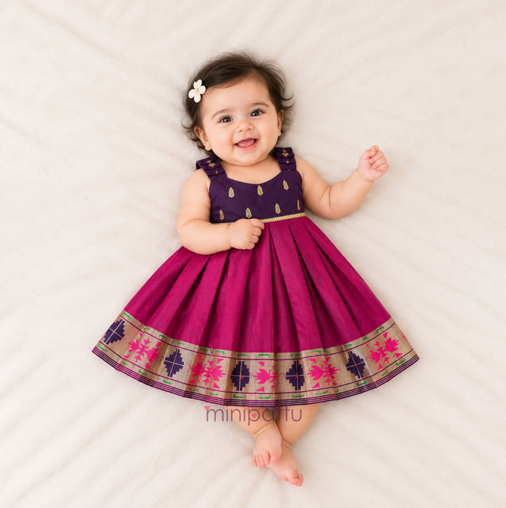 Viha - Purple Pink Frock Minipattu