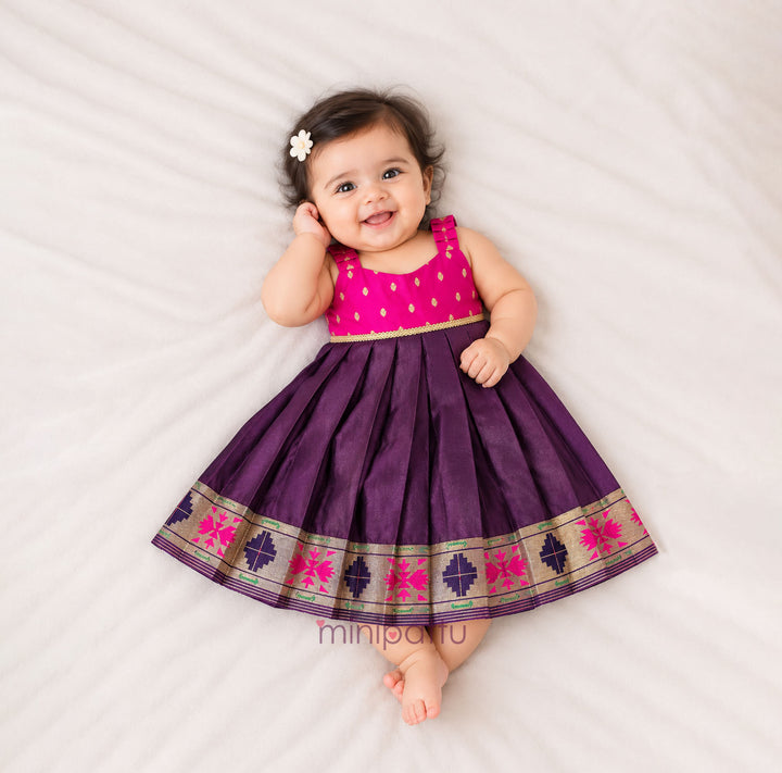 Viha - Pink Purple Frock Minipattu
