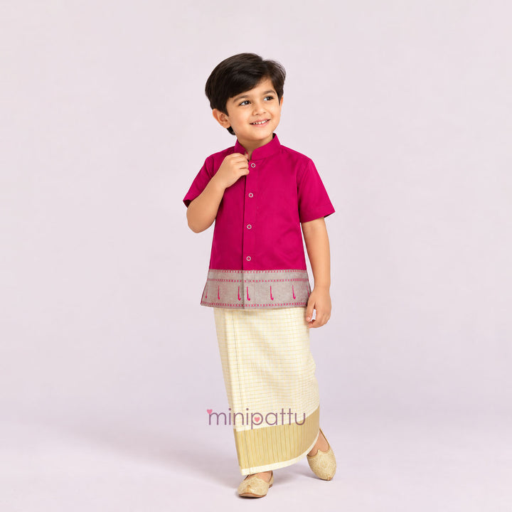 Niroop -  Pink & Veshti Set