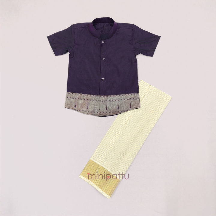 Niroop -  Purple & Veshti Set