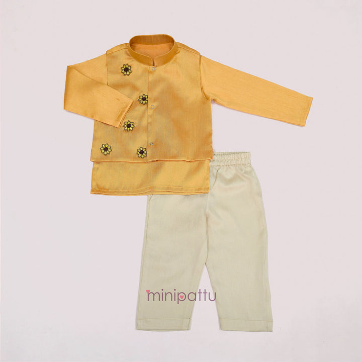 Sunflower Yellow Embellished Jacket set