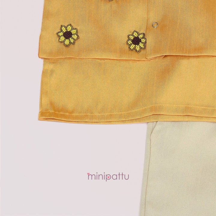Sunflower Yellow Embellished Jacket set