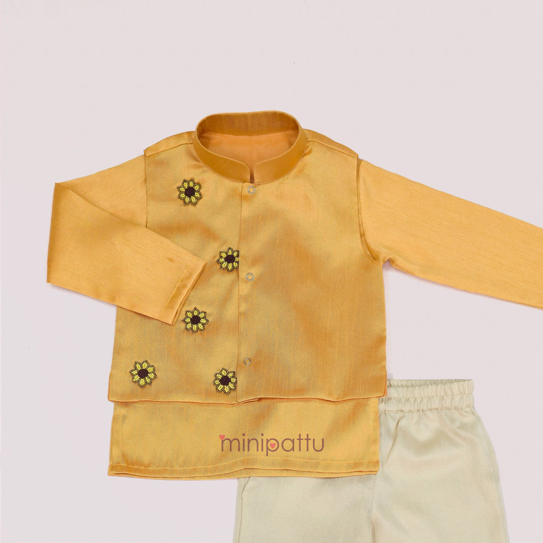 Sunflower Yellow Embellished Jacket set