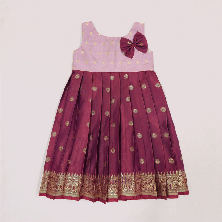Srinika - Lavender Burgundy Frock Minipattu
