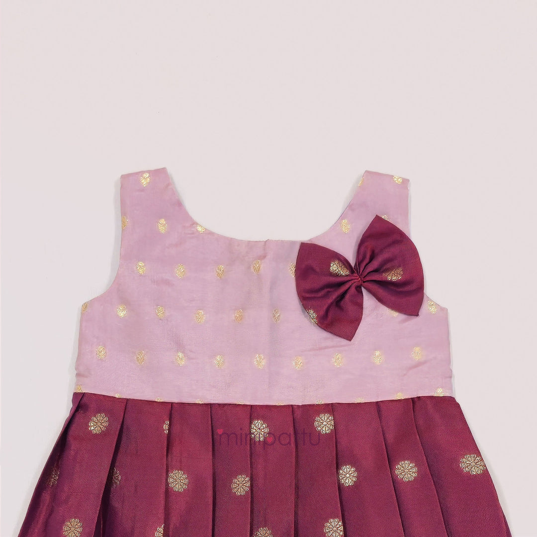 Srinika - Lavender Burgundy Frock Minipattu