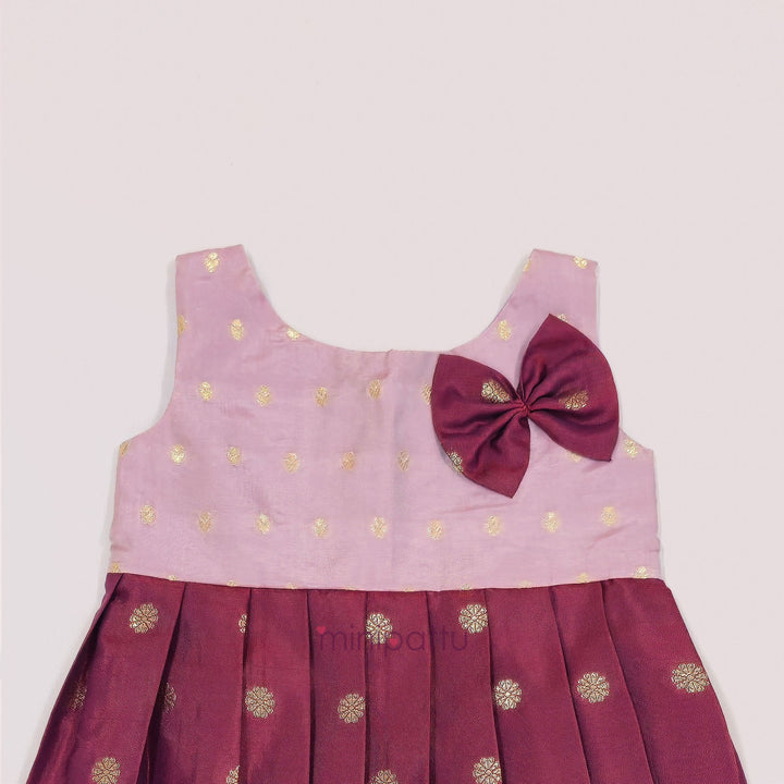Srinika - Lavender Burgundy Frock Minipattu