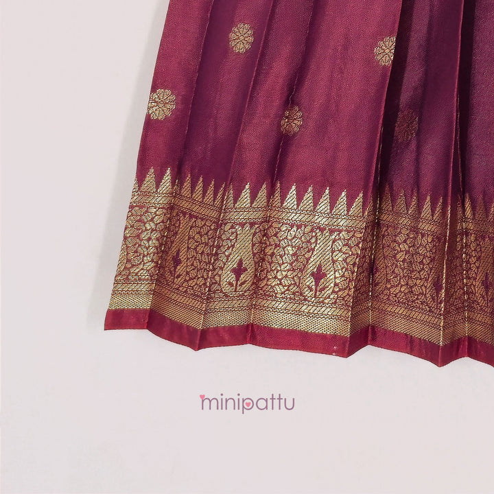 Srinika - Lavender Burgundy Frock Minipattu