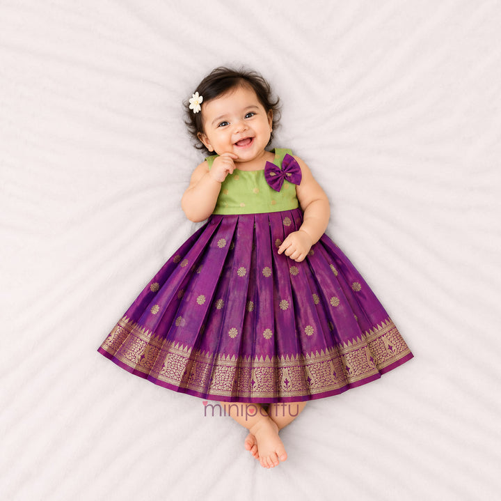 Srinika - Green Purple Frock Minipattu