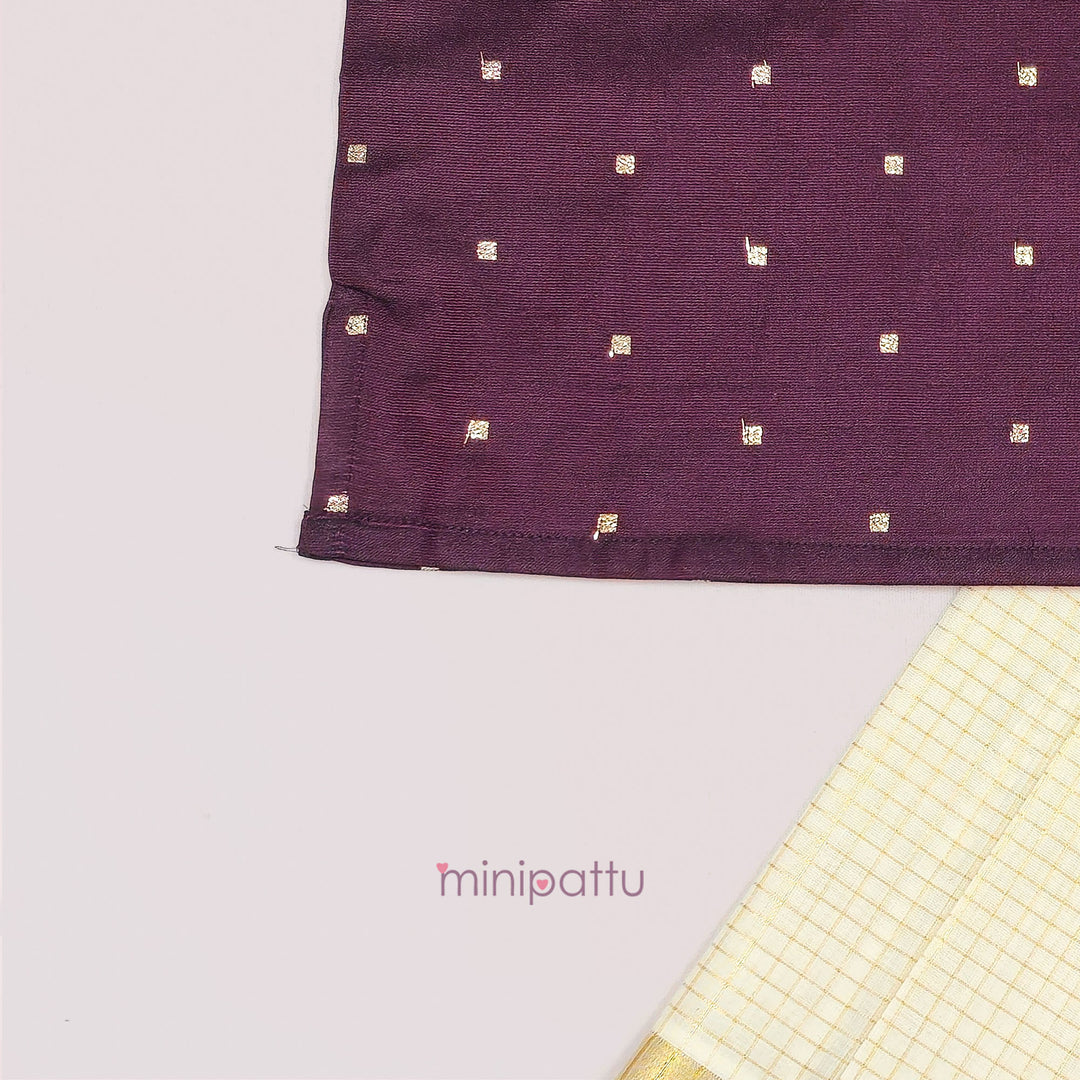 Karthikeya - Purple Kurta & Veshti Set