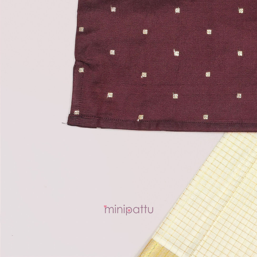 Karthikeya - Maroon Kurta & Veshti Set