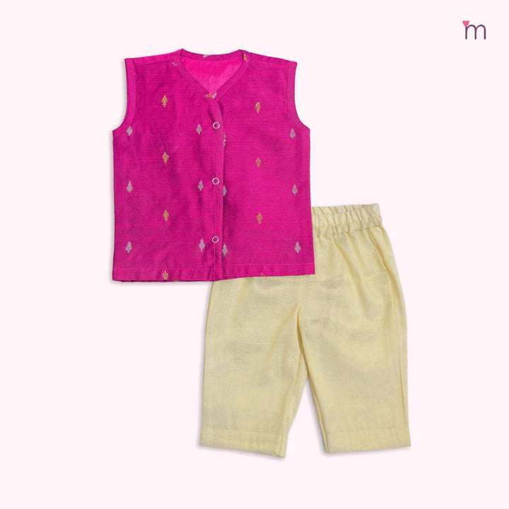 Riyan -  Pink Jabla Set Minipattu